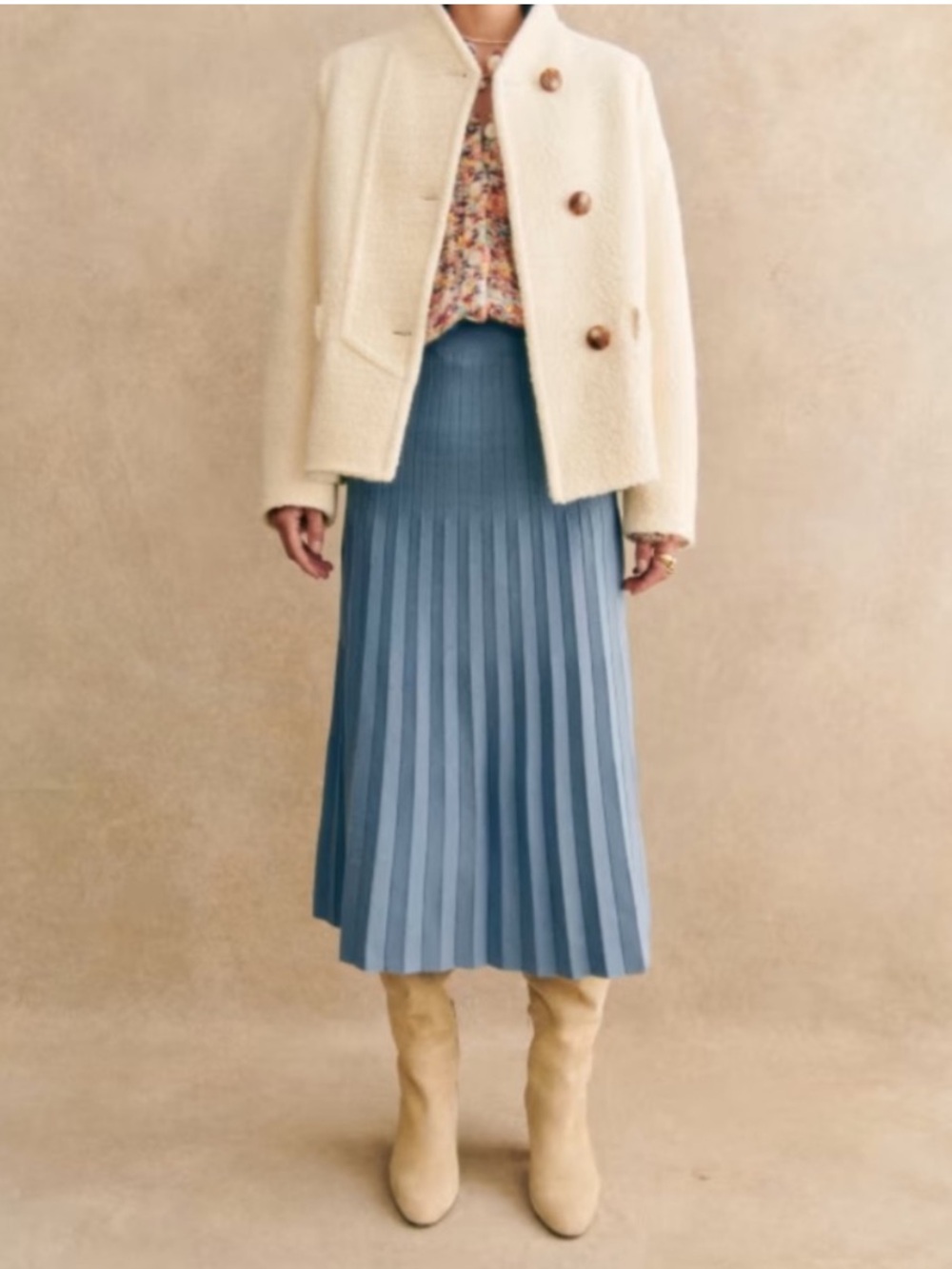 NWT Sezane Jupe Leonine Blue Glacier - Picture 3 of 6